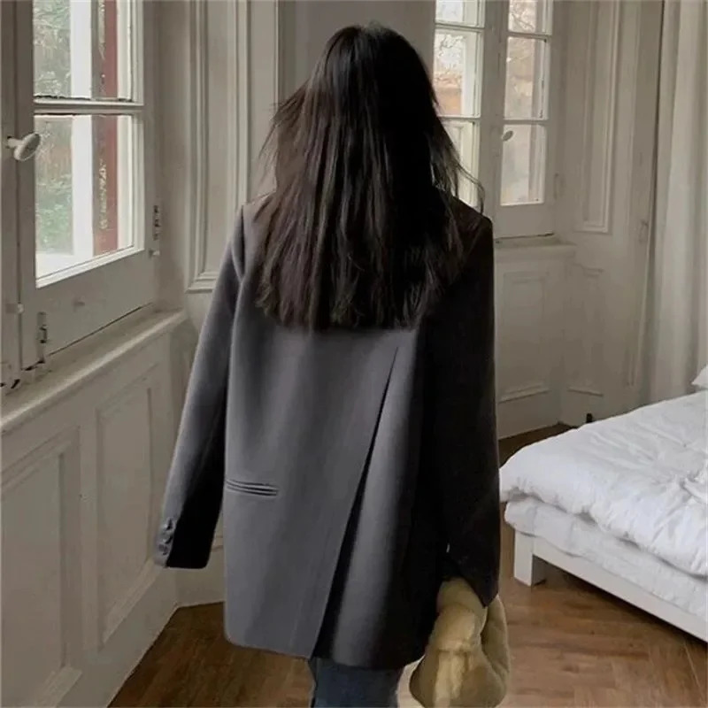 After sew jacket for women casual fashion loose Korean jacket street clothing chic long sleeved full set top 250415