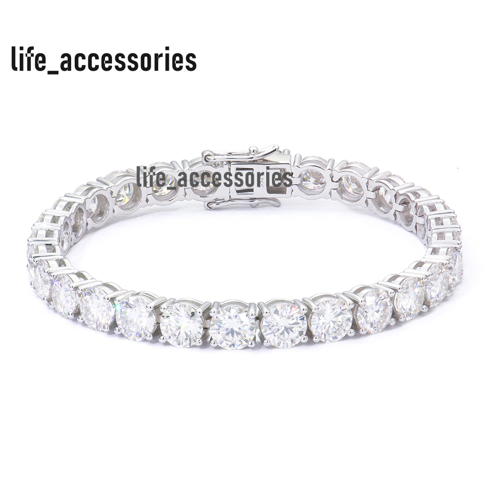 Hip Hop 6mm 925 Sterling Silver GRA VVS Ice Tennis Bracelet Mossanite Moissanite Jewelry for Men and Women Gift