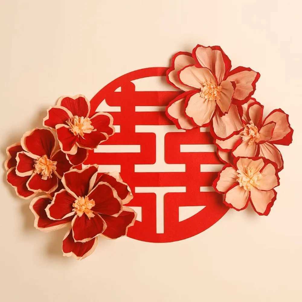 3Pcs 20/25/30cm Crepe Paper Flower Light Weight Multi Purpose Wrinkles Paper Flower Stereoscopic Flower Decor Party Supplies M251115