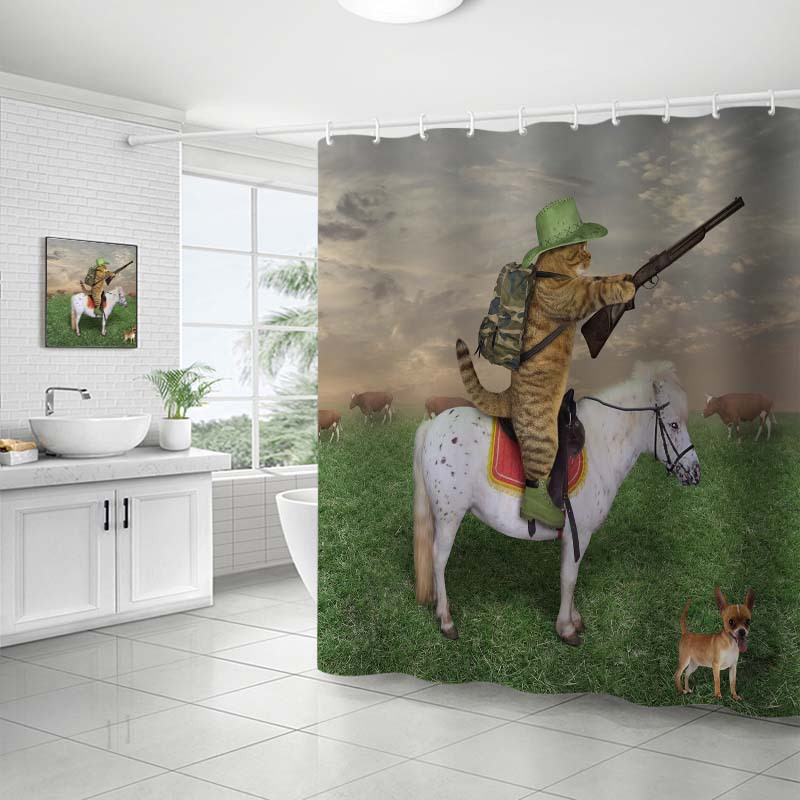 YL-37370 Customized 3D High-Definition Digital Printed Polyester Waterproof and Mildew-Proof Shower Curtain Set