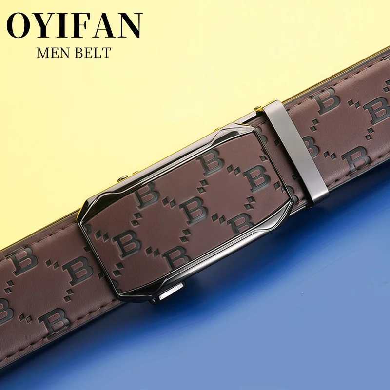 fashion belt Genuine Leather For Fashion Automatic Buckle Belt Men High Quality Casual Business Black Brown Printed Belt