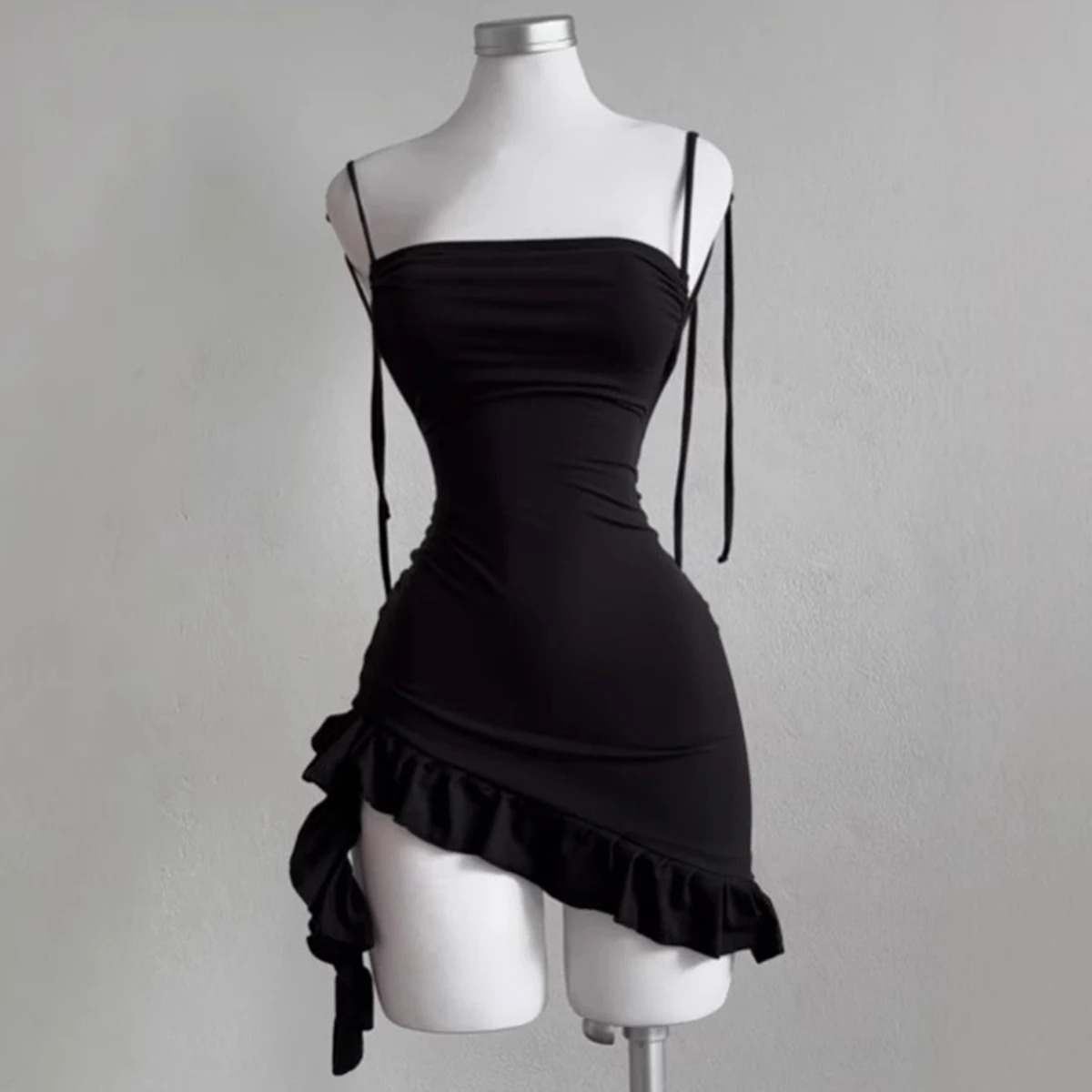 2025 European and American Dress with Summer High-end Feel Y2K Sexy Backless Lace Up Spicy s Hip Hugging Skirts 250415