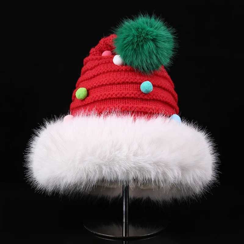 Christmas Decorative Knitted Woolen Hat Elegant Autumn Winter Warm Comfortable All-Match Party Hat for Festive Celebrations Y251115