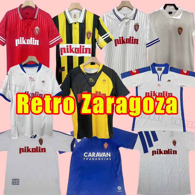 1994-1995 1997 Real Zaragoza Retro Soccer Jerseys Home Classic Football Shirt 92 93 94 95 01 02 04 PARDEZA HIGUERA 96 1996 Away red