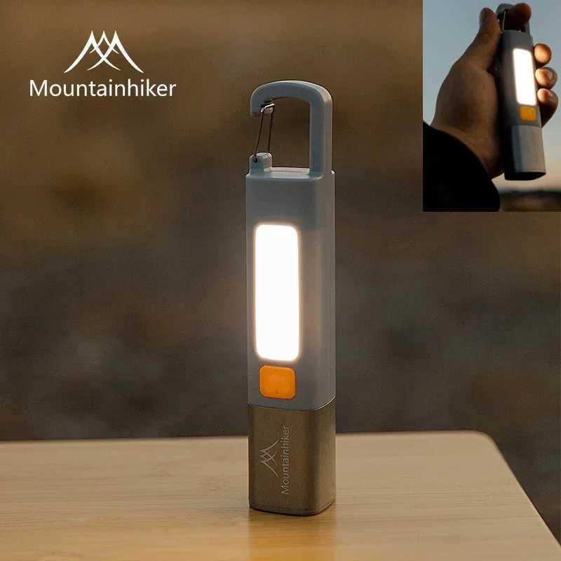 MOUNTAINHIKER Outdoor Small Flashlight Strong Lights ABS Flashlamp USB Charging Camping Hang Lamp Telescopic Focus COB Side Lamp M251115