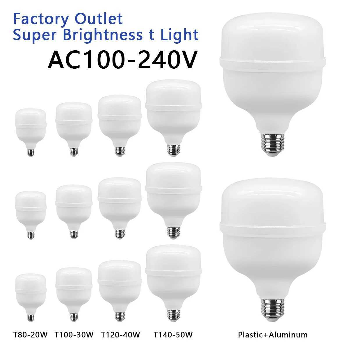 1-5pcs LED Bulb AC 110V 220V E27 LED lamp 20W 30W 40W 50W Lampada LED Light Bombilla Spotlight Lighting Lamp for home derection C251115