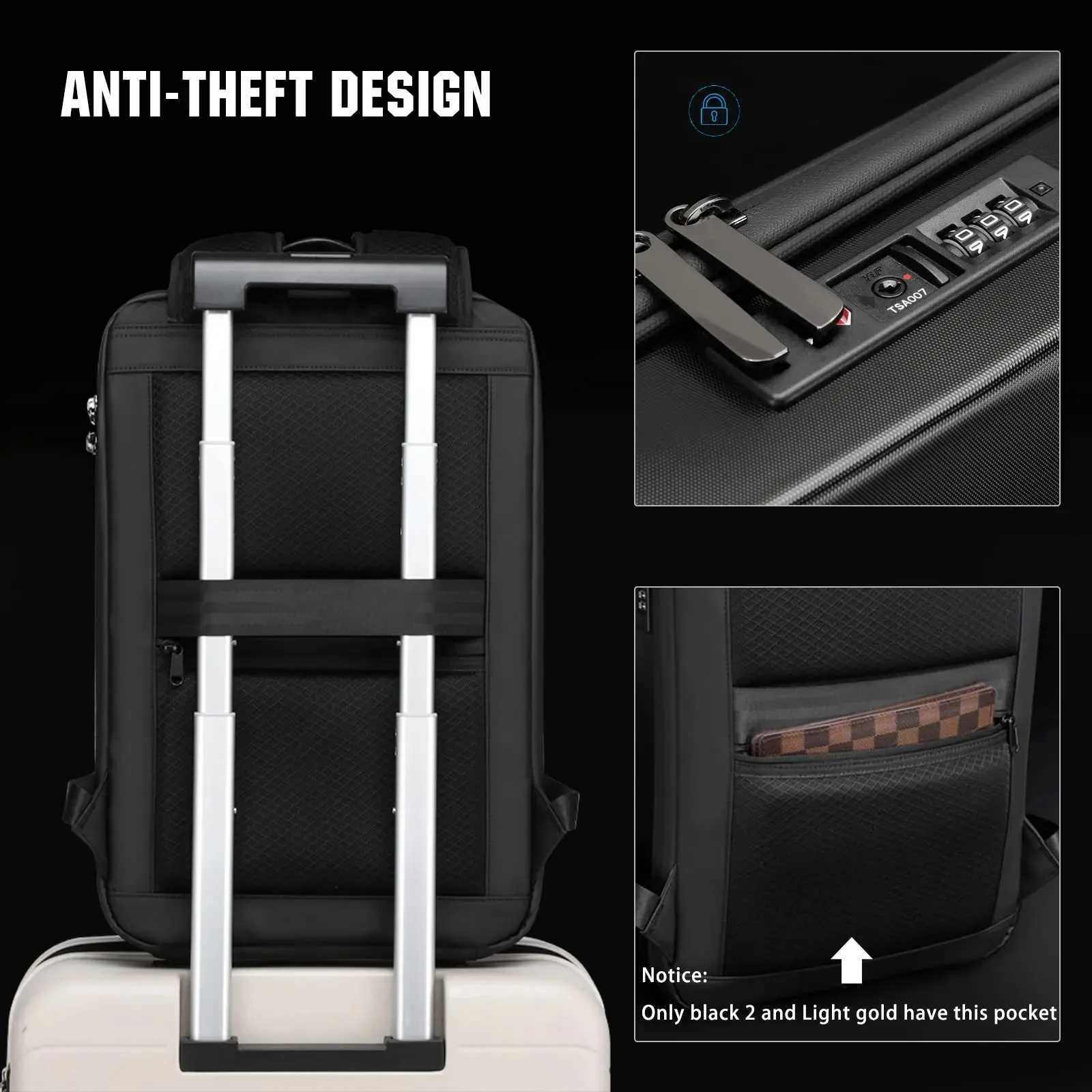 Mens 156 Laptop Hard Shell Backpack Waterproof Anti-theft Expandable TSA Lock Gaming Pack Luxury Business Backpack USB ChargeW251114