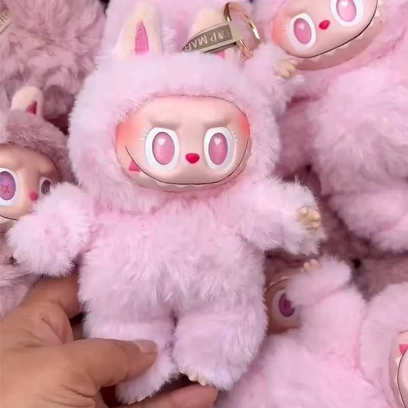 2025 Hot Copy 1 1 Monster Labubu Series Pink Angel Zimomo Handmade Facial Doll Pendant Kawaii Desktop Toy Customized Gift X250415