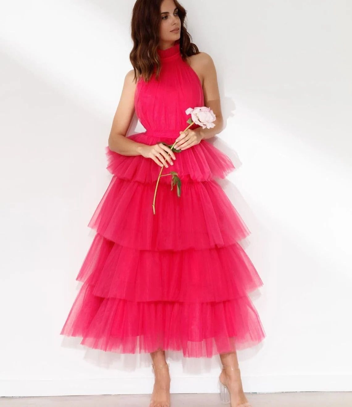 Princess Halter Short Prom Dresses Tired Tulle Formal Party Evening Gowns Birthday Party Vestidos De Novia 2025