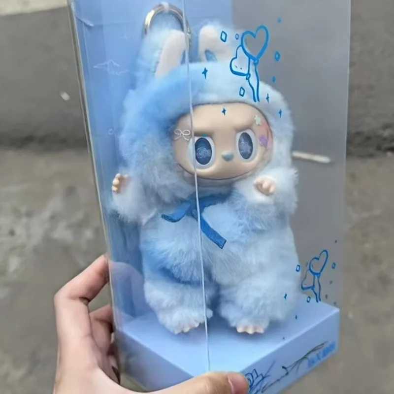 Inventory Monster Labubu Series Zimomo Angel Blue Cream Puff and Pink Butterfly Vinyl Creative Change Doll Blind Box Toy Pendant X250415