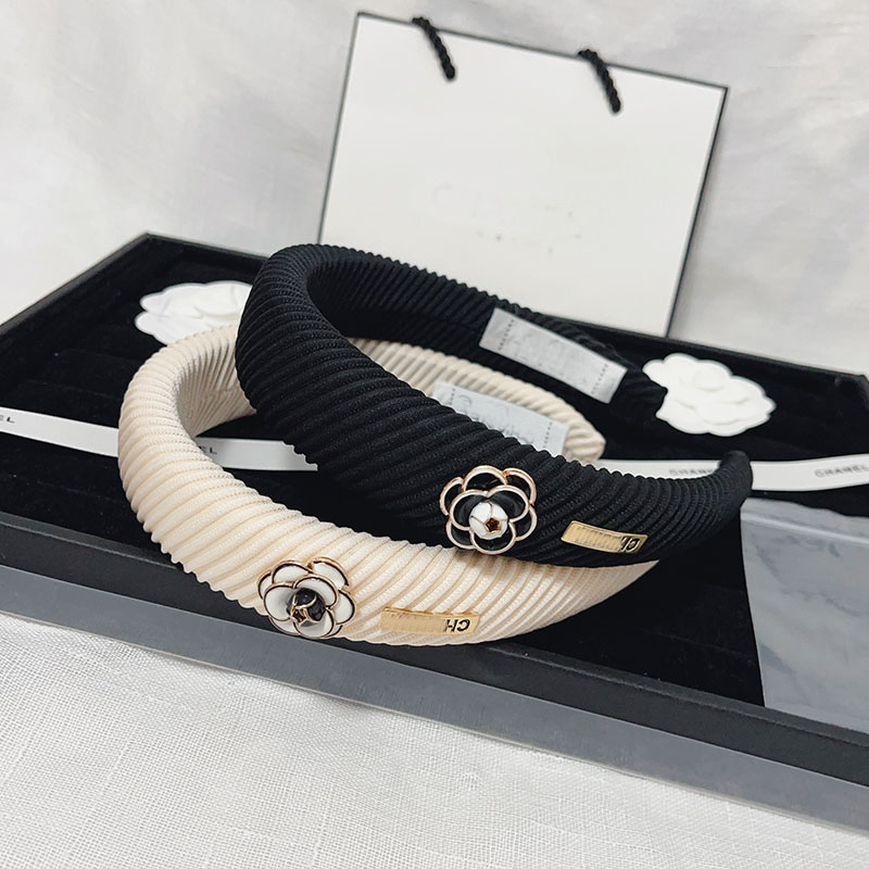 2pcs Fashion Women Camellia Headbands Designer Jewelry Women Girls Wide Edge Hair Hoop Outdoor Head Accessories