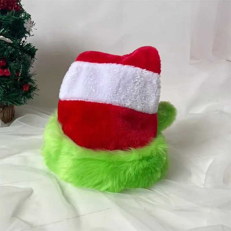 Splicing Christmas Santa Hat Xmas Long Plush Holiday Red Hat For Woman And Man Unisex 2025 New Year Festive Party Supplies Gifts Y251115