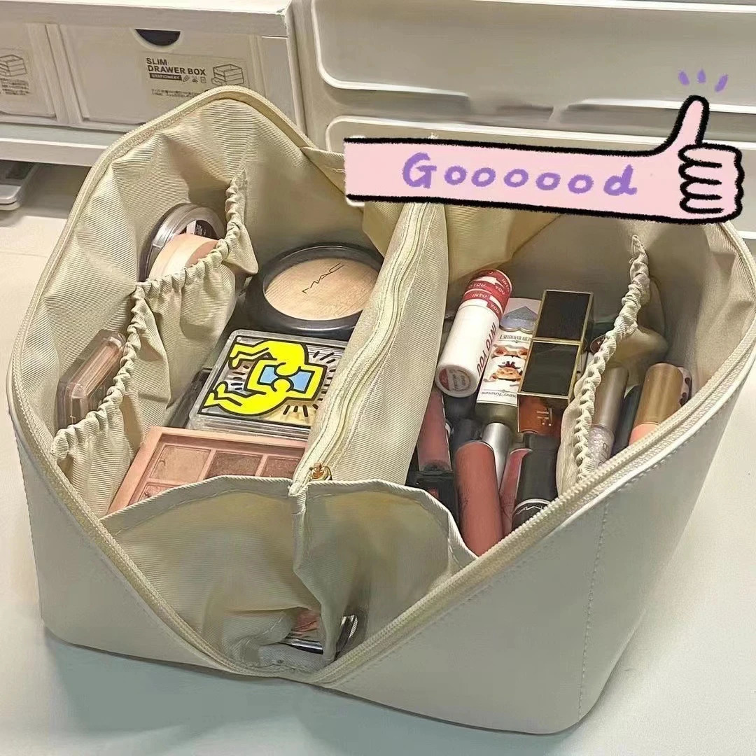 PU Makeup Bag Large Capacity Portable Womens Handheld Washing and Makeup Multi functional Storage Bag 250410