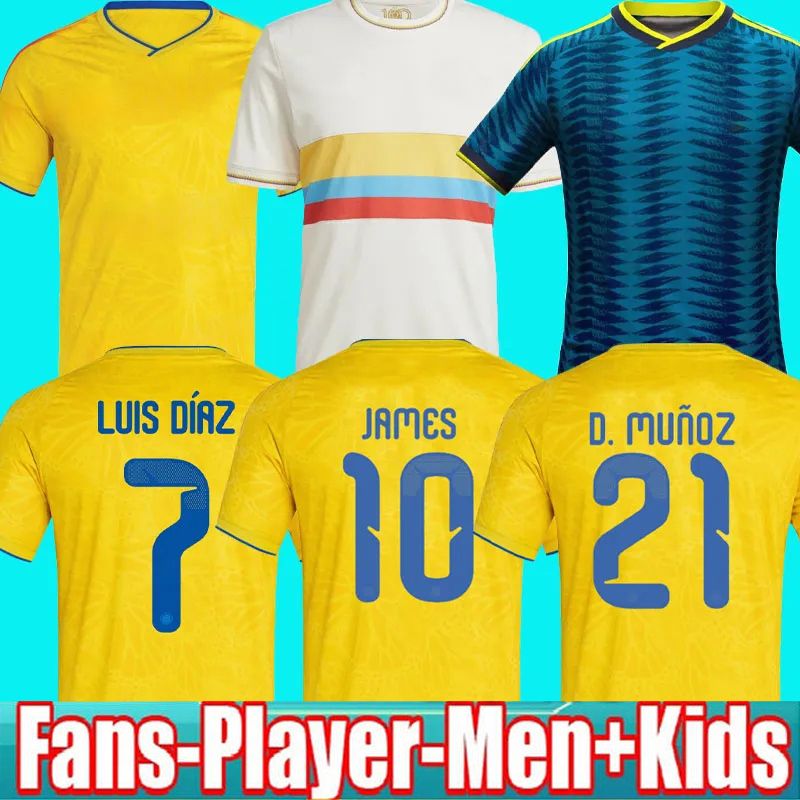 2026 World Soccer Jerseys LUIS DIAZ FALCAO JAMES Home away Cup 25 26 Colombia Football Shirt CUADRADO Men women Kids Kit Fans player version Camiseta De Futbol
