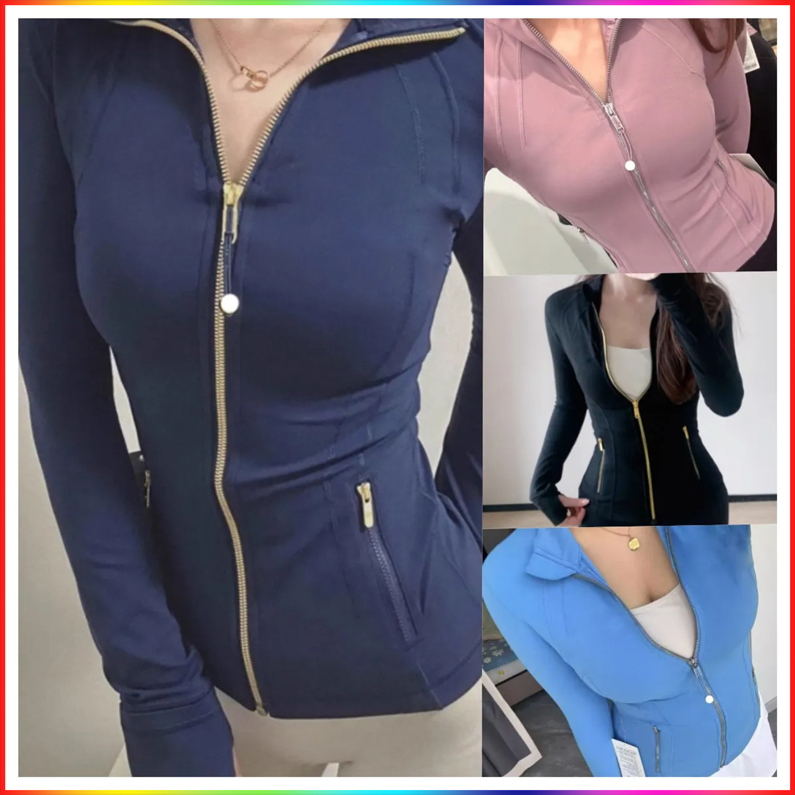 2025 Womens Yoga Jacket Workout Sport Coat essentials Fitness Jackets Sport Quick Activewear Top Solid Zip Up Sweatshirt Sportwear Women Yoga set jackets