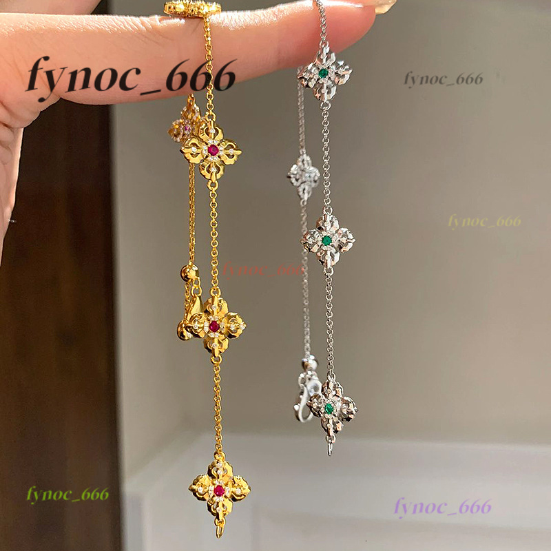 Explosive Double-sided Wear Cross Pestle Five-flower Womens Trendy Charm Bracelet Gold Plated Anniversary Fashionable Bracelet