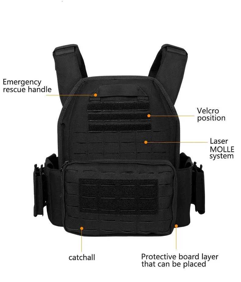 Ranger Green Plate Carrier Tactical Vest With Quick Release Security Molle Tactical Vest Bandolier Laser Cut VestXJ251114