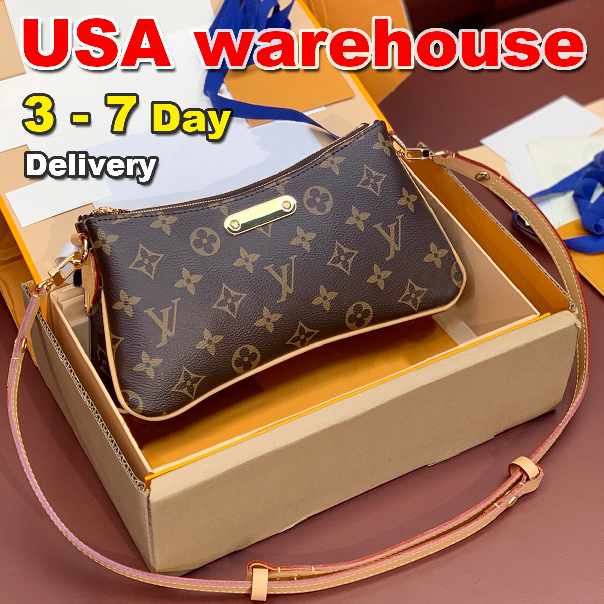 Designer Bag Shoulder Bag livLuxury Bag High Quality Women's handbag Purse Brown Cowhide Crossbody bag Fashion Zipper Underarm Bag Classic print Shopping bag M83