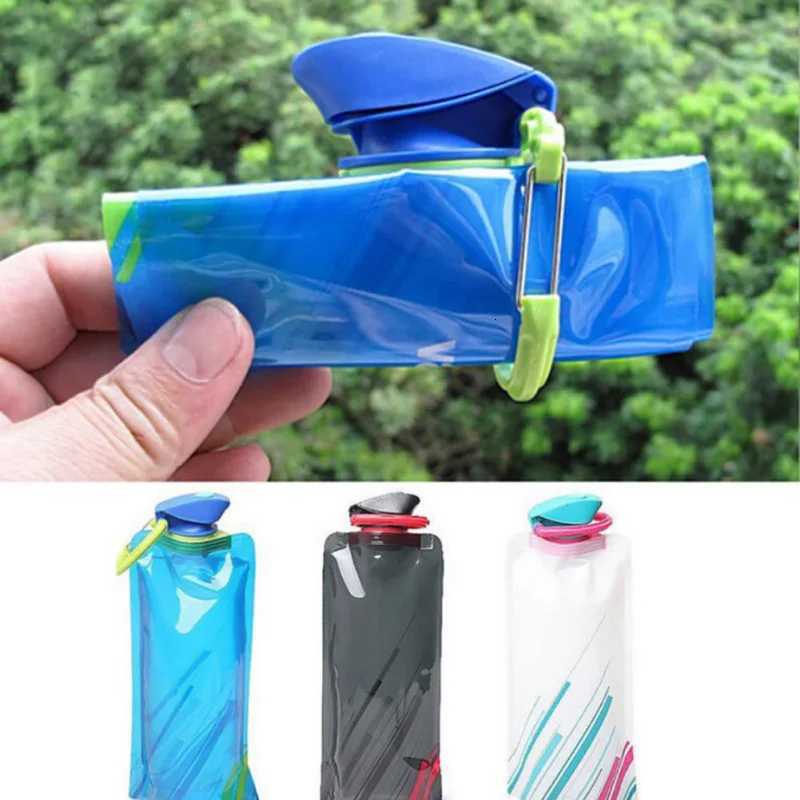 Foldable Soft Water Bag 700ml Reusable Portable Ultra-Light Water Bag Outdoor Sports Hiking Camping Cycling Folding Water BagW251114