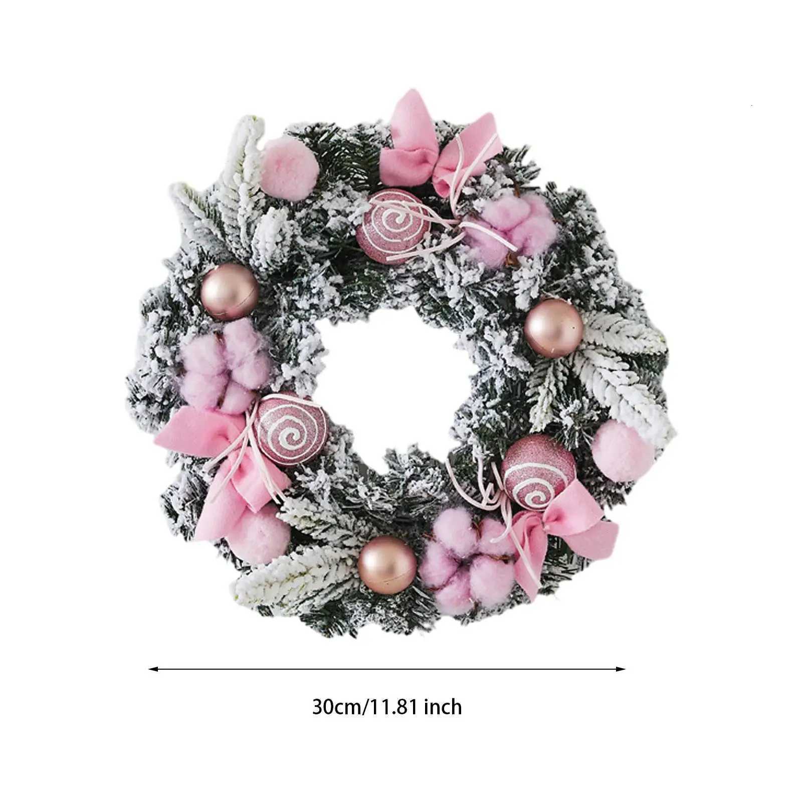 30cm Wreath Decorations With Light Christmas Garland Decor Festive Garland Lighted Wreath For Wall Winter Indoor HolidayM251115