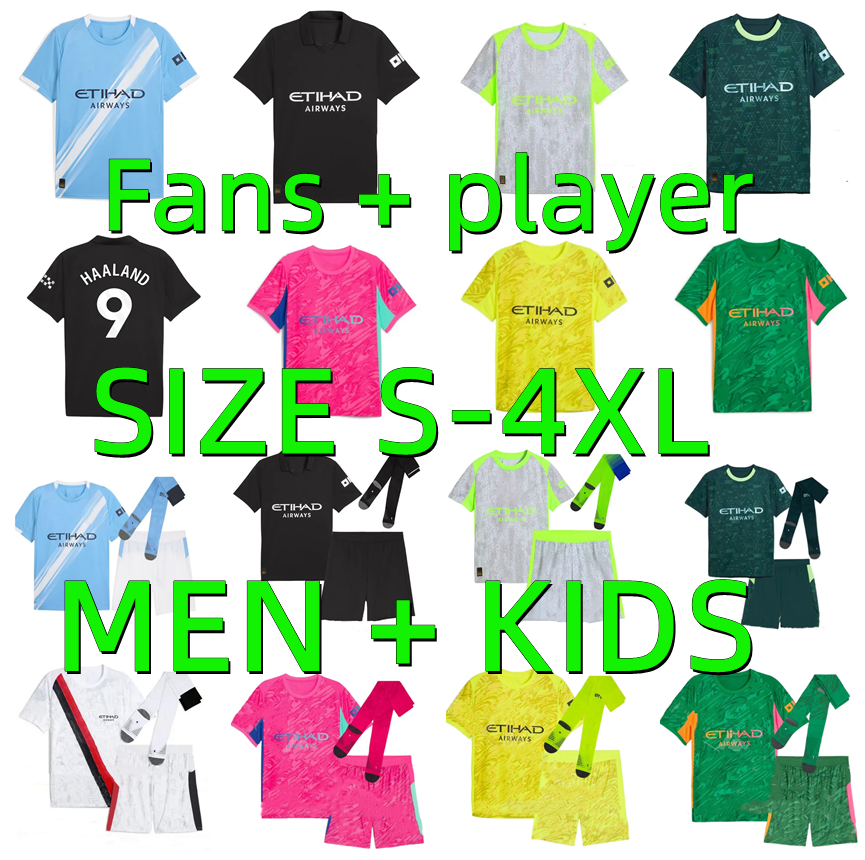 Men Adult kids kit 2025 2026 Man Citys HAALAND Doku soccer jerseys 24 25 26 MARMOUSH REIJNDERS SAVINHO MATHEUS EDERSON DE BRUYNE GVARDIOL Rodrigo FODEN football shirt
