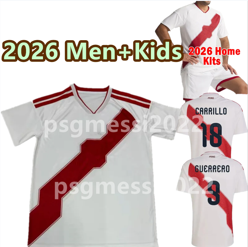 Copa Americ Peru 2026 2027 Home Soccer Jerseys the National Team ARAUJO CARTAGENA LOPEZ ADVINCULA FLORES SOLANO CUEVA uniform men's and women's children's set football