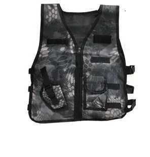 Fans Outdoor Children Tactical Vest Adjustable Camouflage CS Game Vest Kids Nylon Hunting Cosplay Sports Fishing CS Clothing New XJ251114