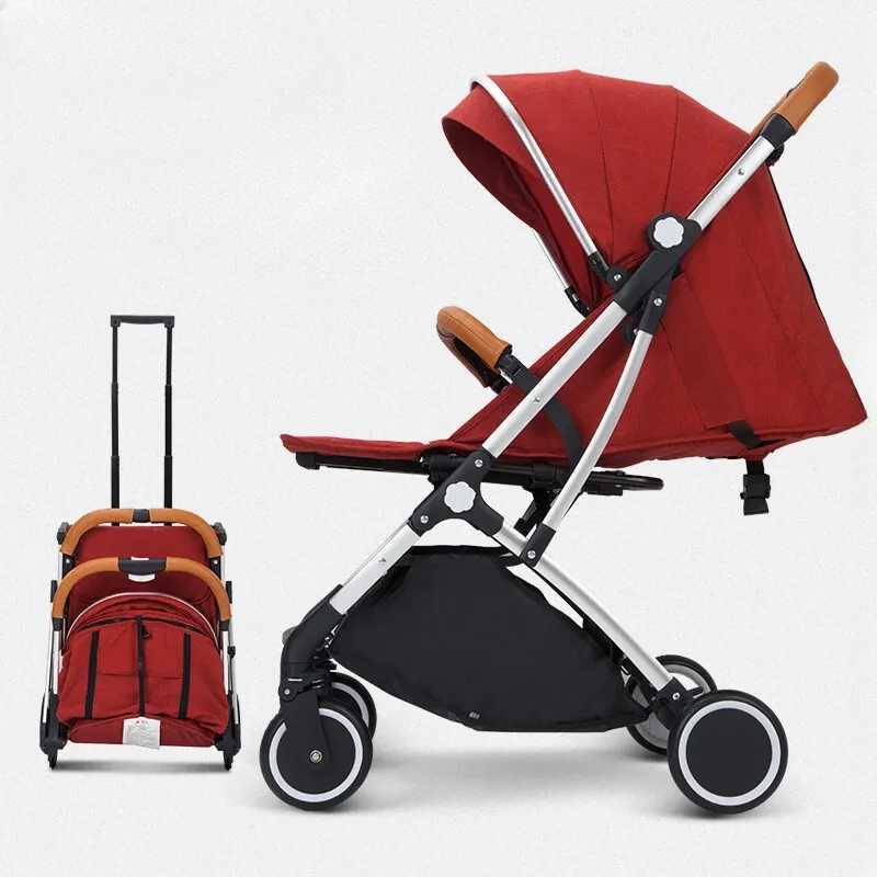 High landscape folding baby stroller pull rod four-wheel stroller shock-absorbing design lightweight easy to travel X250415