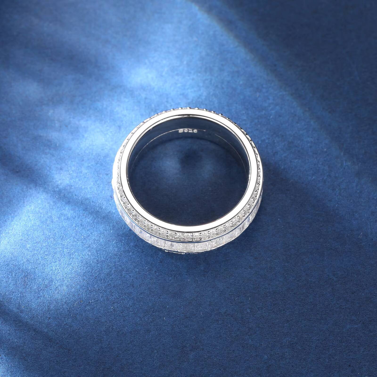 Fashion Girl Gift Moissanite Ring Daily Wear 925 Sterling Silver VVS Moissanite Diamond Sparkling Jewelry Ring