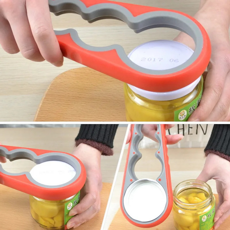 Multi Purpose Opener Handy Screw Cap Jar Openers 4 in 1 Lid Quick Opener Bottle Lid Easy Grip Bottle Kitchen Supply 250414