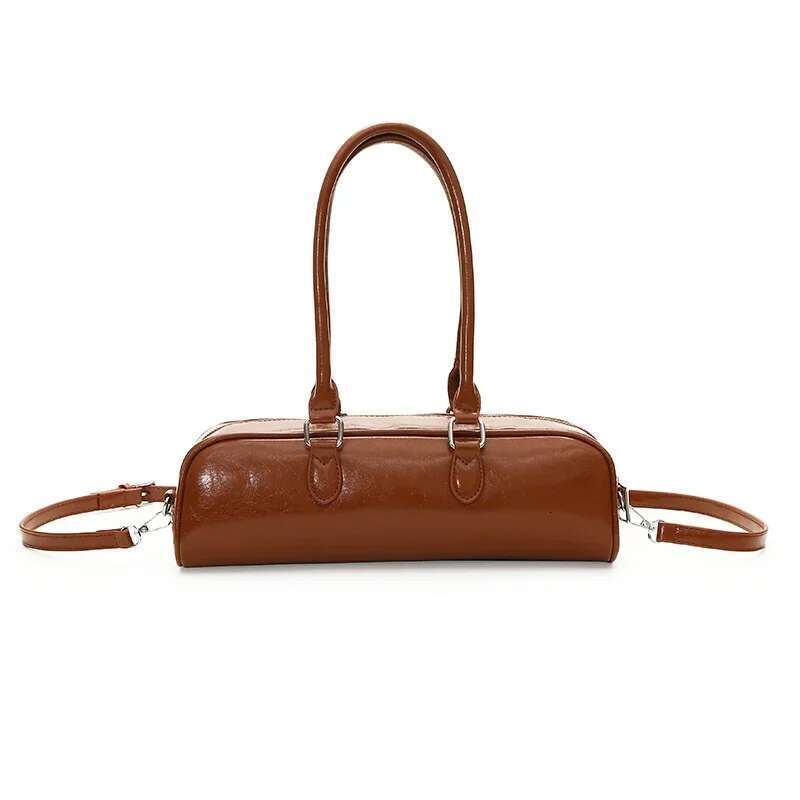 Designer Bag Solid Color PU High Quality Shoulder Zipper Trendy Fashionable Baguette Women's Handbag Soft Versatile Simple Crossbody Bag