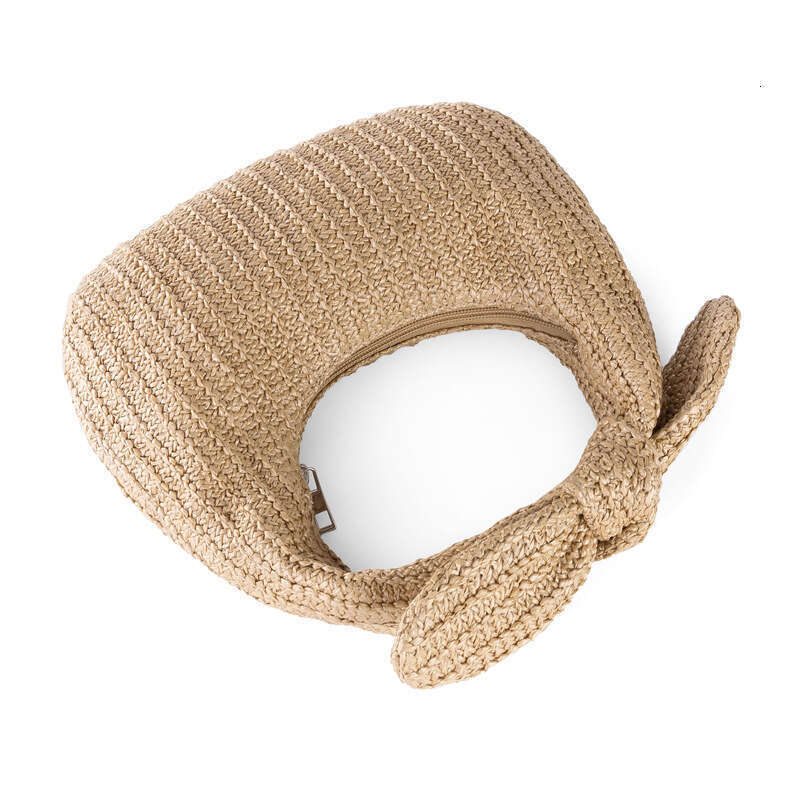 Handmade Beach Bag Ladies' 2024 Summer Vacation Style Bow Straw Woven New Moon Handbag Women's Bag Kq2