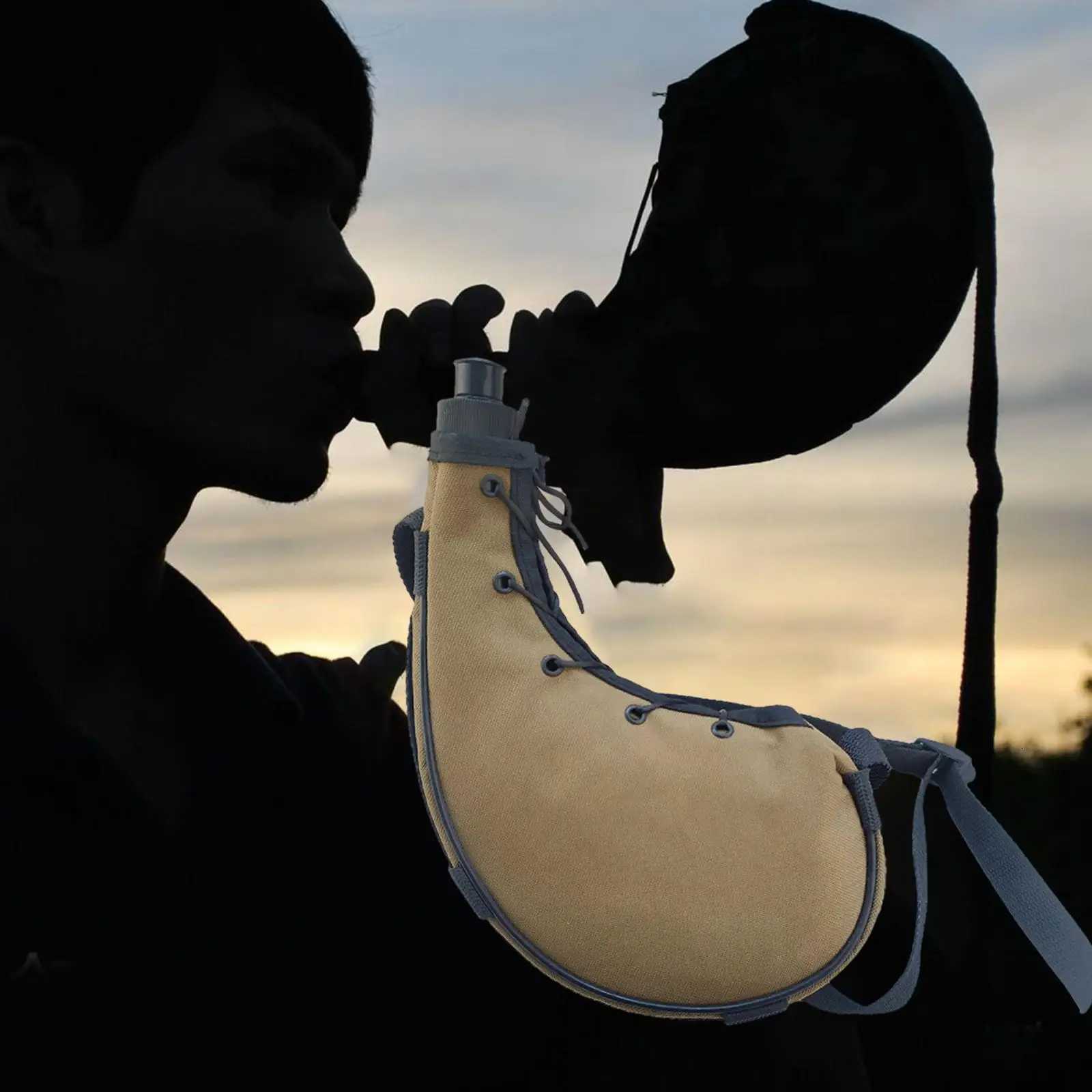 Outdoor Bottle Oxford Cloth Leakproof Water Bottle Water Kettle Sport Bottles for Running Traveling Fishing Hunting CampingW251114