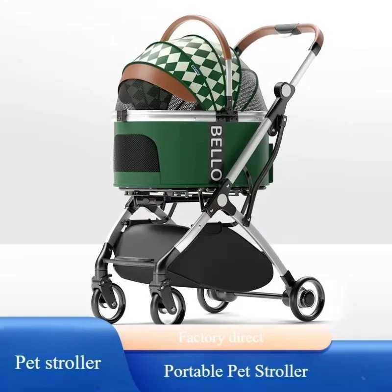 Foldable lightweight pet travel cart with aluminum tube pull rod pet cart foldable pet cart X250415
