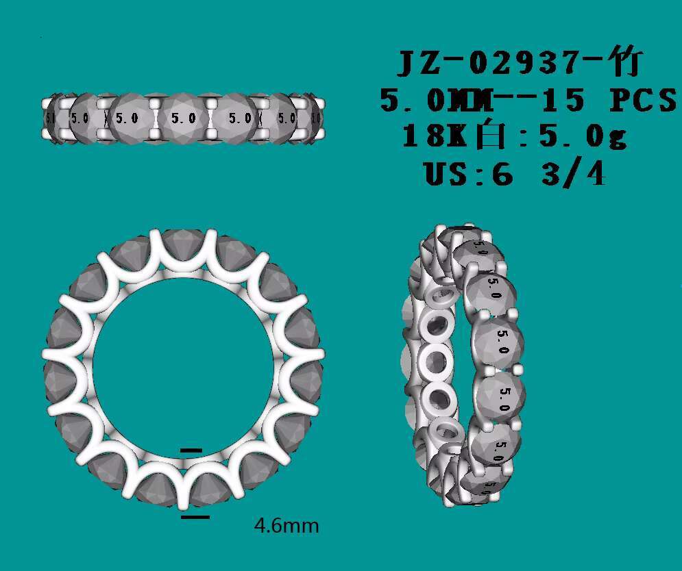 Full Diamond Iced Out Eternity Rings 0.5ct Vvs 18k AU750 Excellent Moissanite Engagement Design Band for Couple Wedding