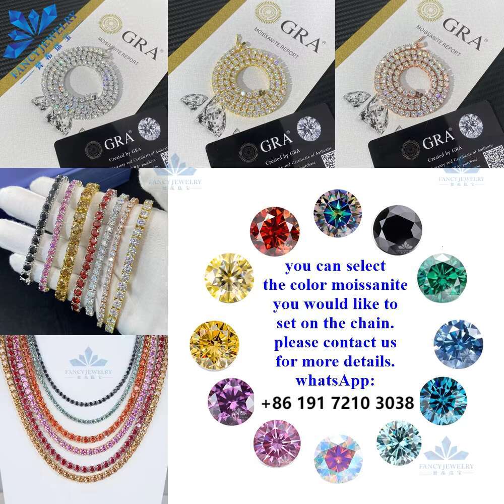 2025 FANCY 925 Sterling Silver Tennis Bracelet VVS D Moissanite Gold Plated Diamond Fine Jewelry Stylish Iced Gifts Parties