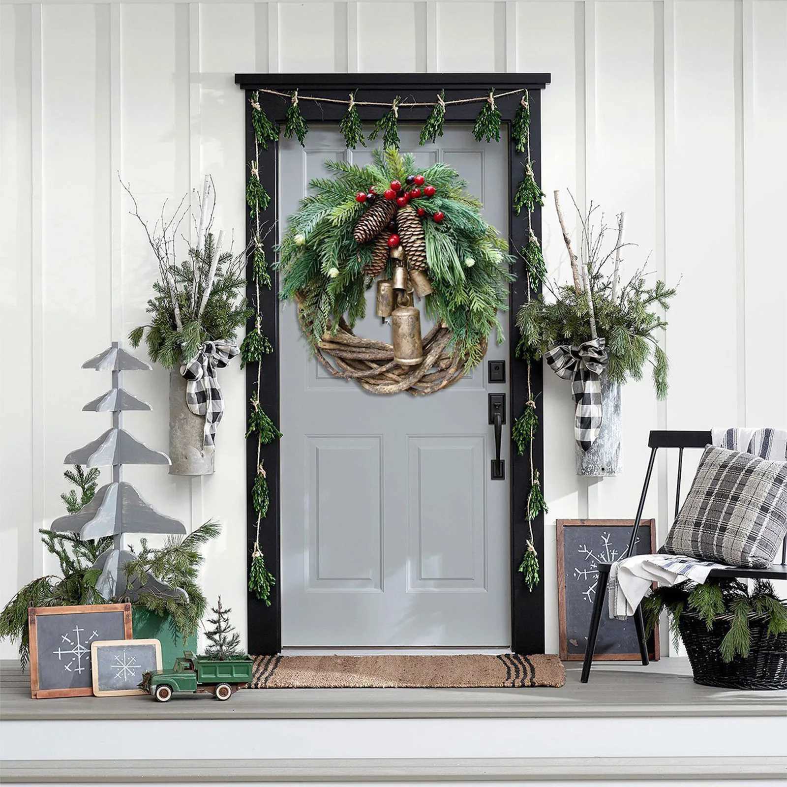 2025 Christmas Wreath Boho Wreath Christmas Day Wreath Home Decoration Door Wall Decoration Christmas Festival Wreath DecorM251115