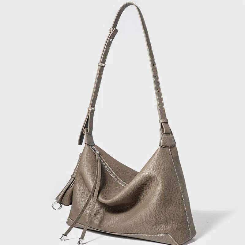 Women Tote Bag Fashion Underarm Pouch Large Capacity Soft Leather Shoulder Bags Casual Portable Commuter Retro Crossbody Handbag