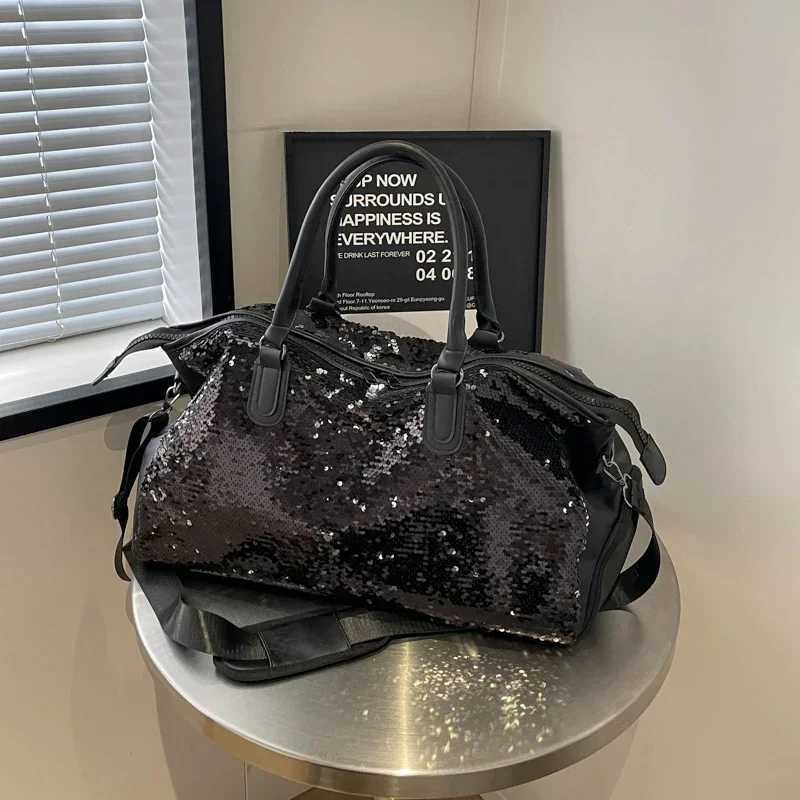 Super cool and sparkling glitter PU travel bag high-quality large capacity shoulder and cross body bag 2024 new model W250415