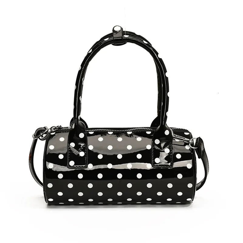 PU leather polka dot womens handbag casual cross bag pillow Boston handbag 250410