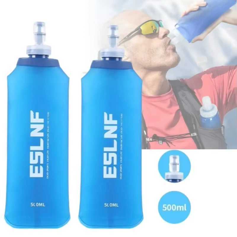 500ml Soft Flask Folding Collapsible Water Bottle TPU BPA Free Outdoor Sport Portable Water Bag Running CampingW251114