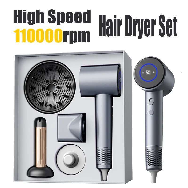 Professional High Speed 11000rpm Set with LED Disply Egative Ion Hair Care Quick Dry Blow Dryer