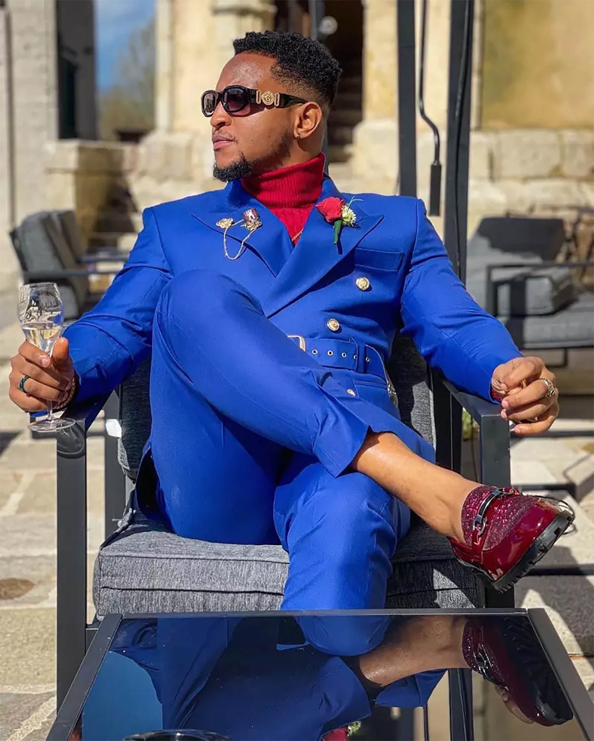 Formal Navy Wedding Tuxedos 2 Piece Set Jacket Pants Peaked Lapel Men Suit Double Breasted Groom Wear Party Suits Customized