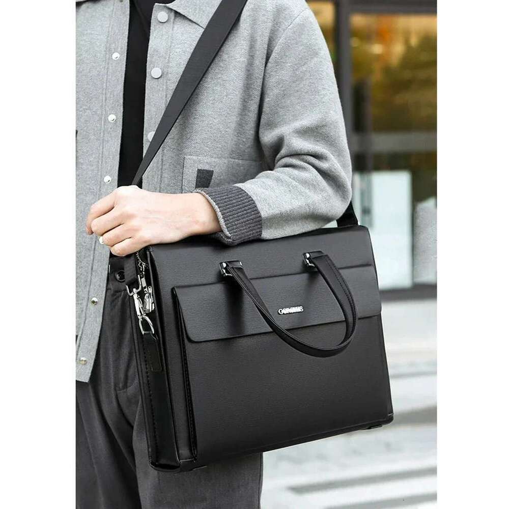 Executive Briefcases For Men PU Leather Designer Password Lock Business Office 15.6 Inch Laptop Handbag Messenger Bag WT146