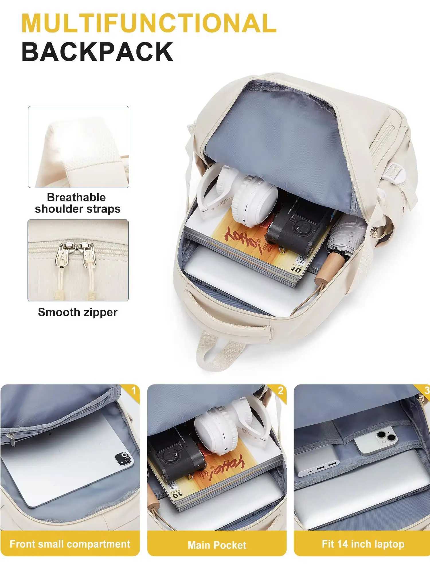 School Backpack for Girl Boy High Capacity Waterproof Teens College Daypack Knapsack Men Women Travel Backpack Laptop Kawaii BagW251114