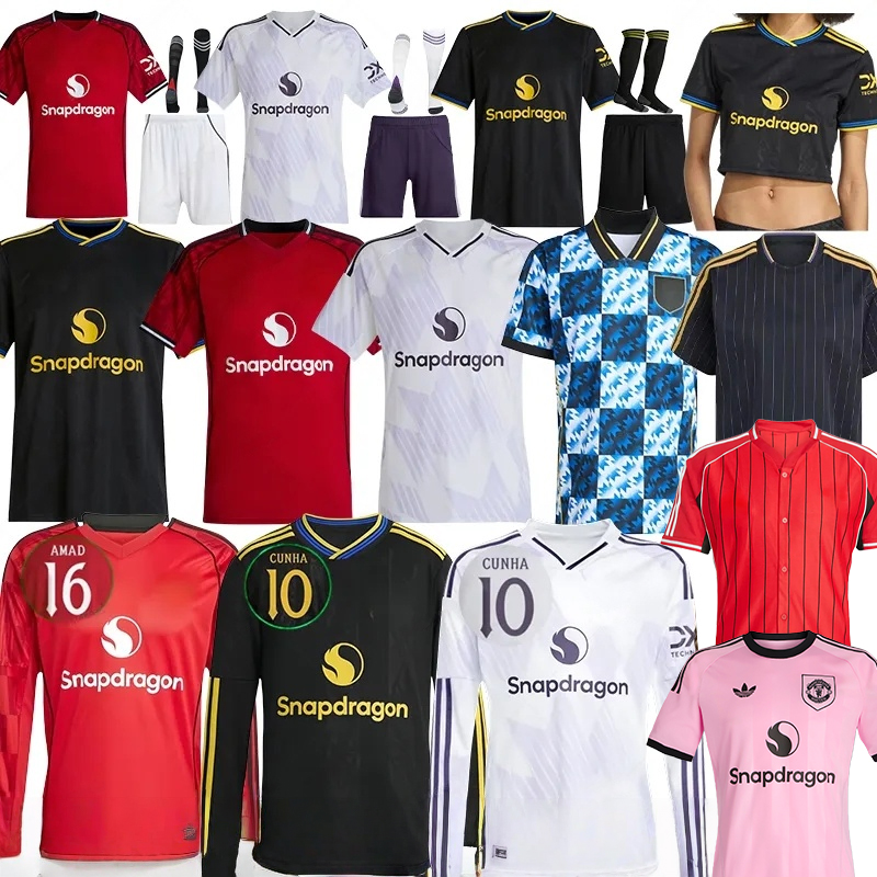 25 26 HOJLUND soccer jerseys CUNHA UGARTE Fans Player version GARNACHO MAINOO B. FERNANDES MARTINEZ MOUNT CASEMIRO SHAW KIDS Home third Away 2025 football shirt