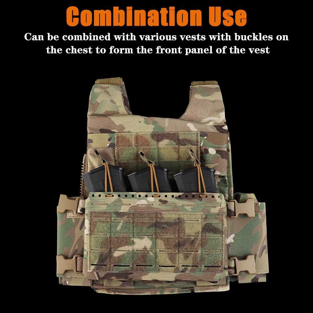 5.56 Triple Elastic Mag Pouch Tactical Chest Rig Vest Hunting Tactical Plate Carrier Vest Bag Front Plate Extension Kit XJ250730XJ251114