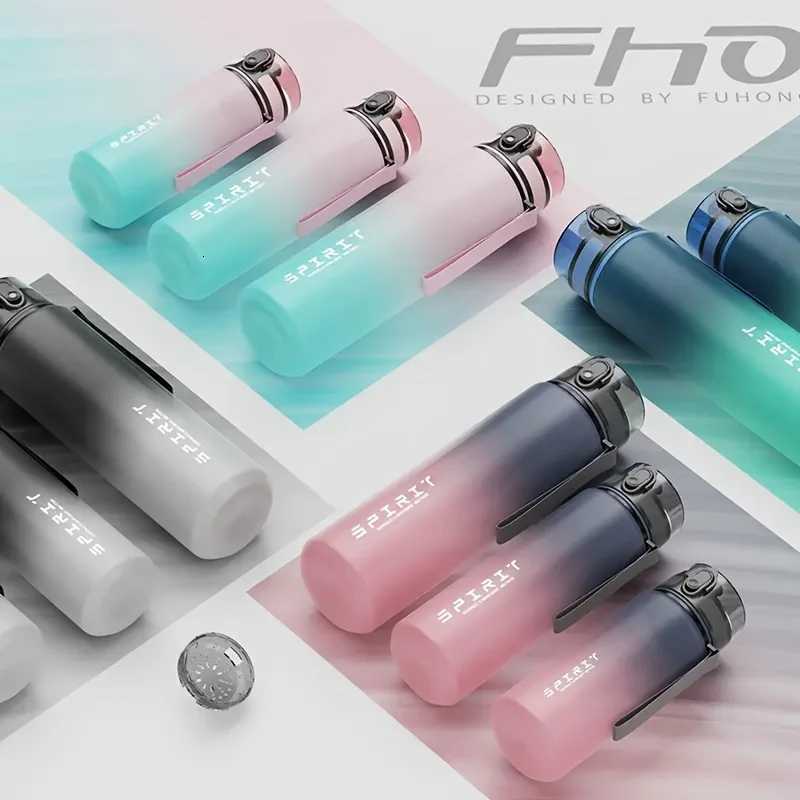 1 pc 2198 oz/3381 oz portable sports and fitness travel water bottle gradient plastic bottle for men and womenW251114