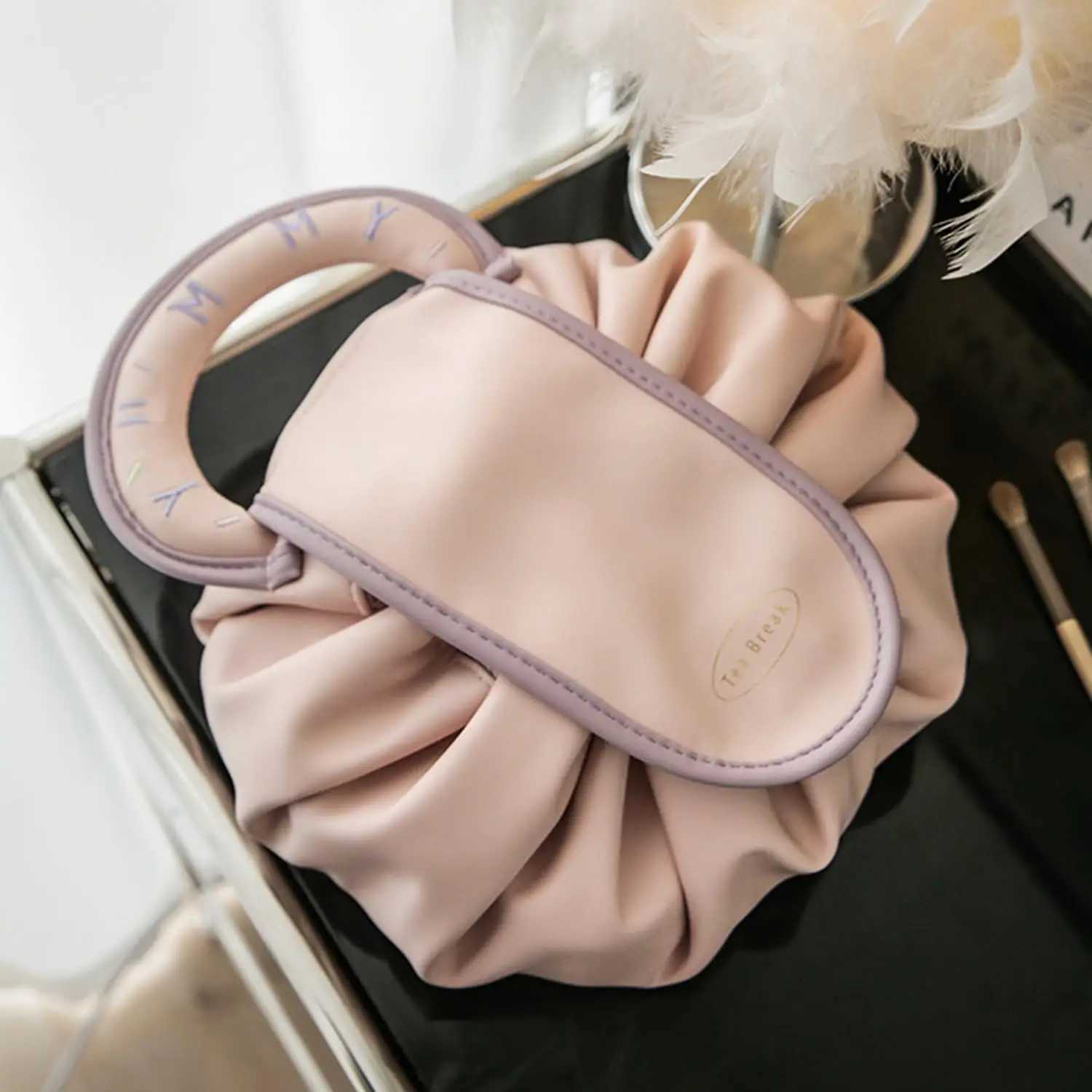 Portable makeup bag for daily use Fi womens large capacity travel toilet bag womens Drstring cosmetic storage bagXJ250415