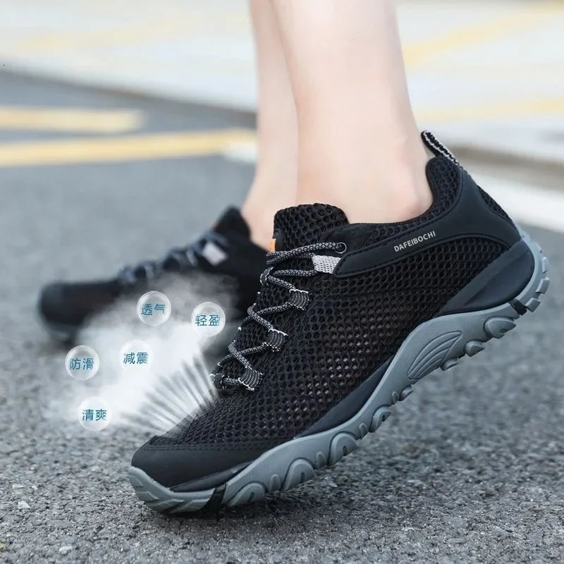 Mens hiking shoes summer breathable casual sports shoes outdoor travel walking shoes anti slip mens sports shoes 250411